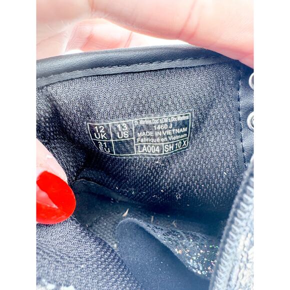 Dr. Martens size 13 Youth 1460 Crinkle Metallic Lace Up Boots - Picture 5 of 7